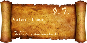 Volent Timur névjegykártya